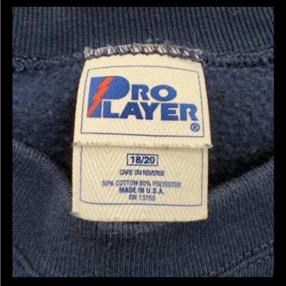 Vtg Cowboys Pro Player Sweatshirt Boy 18 20 Men S M Embroiderd Logo Boxy USA 90s - Picture 2 of 10